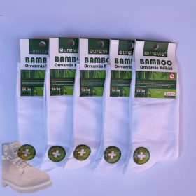 Bambusz zokni, fehér /1 pár